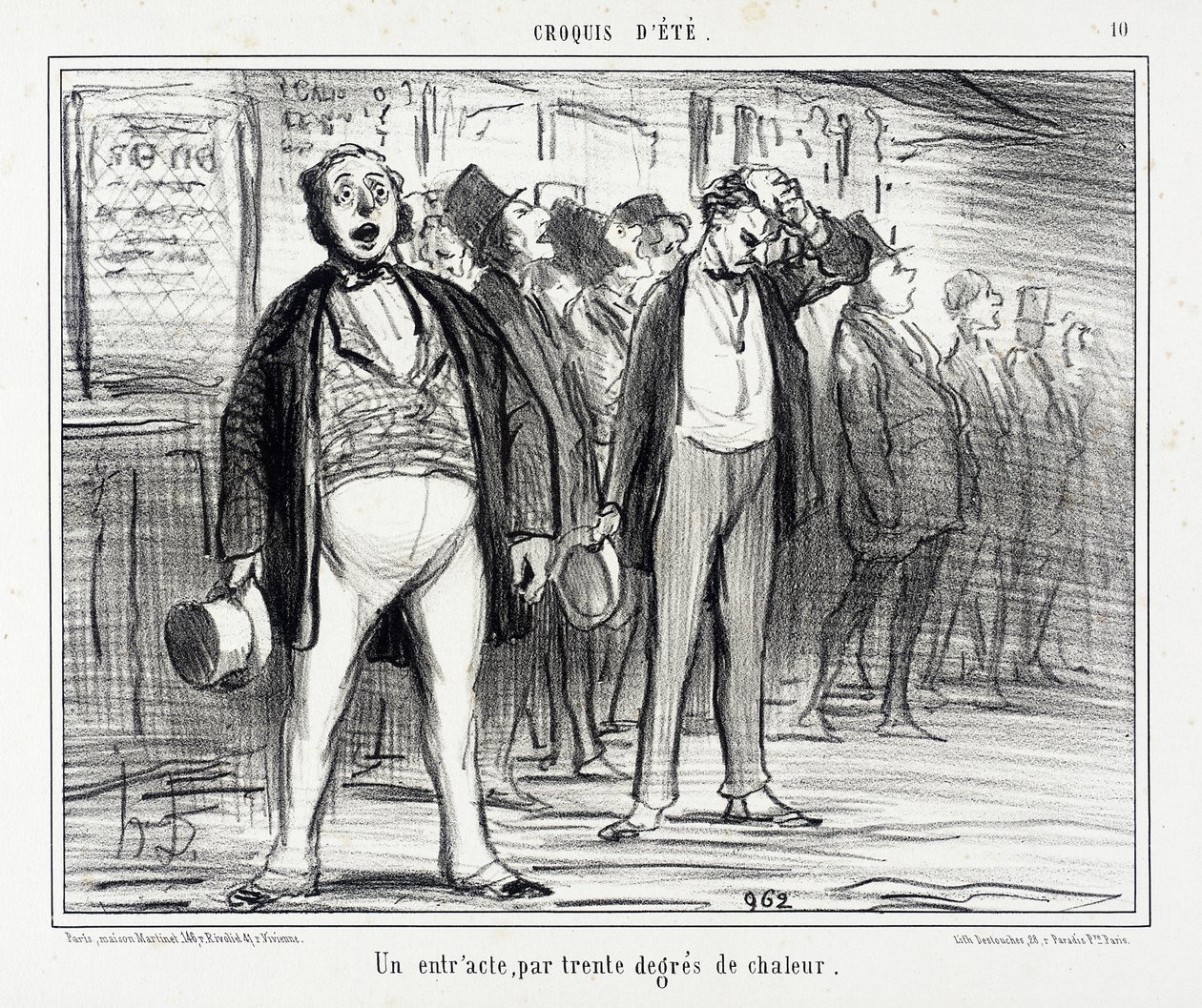 Un Entracte, par trente degrés de chaleur - Honoré Daumier