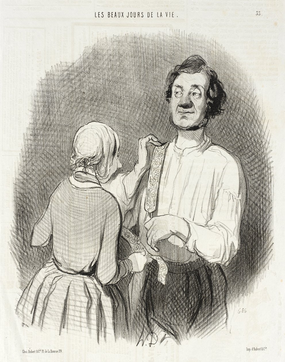 Un jour de fête et de bretelles. - Honoré Daumier