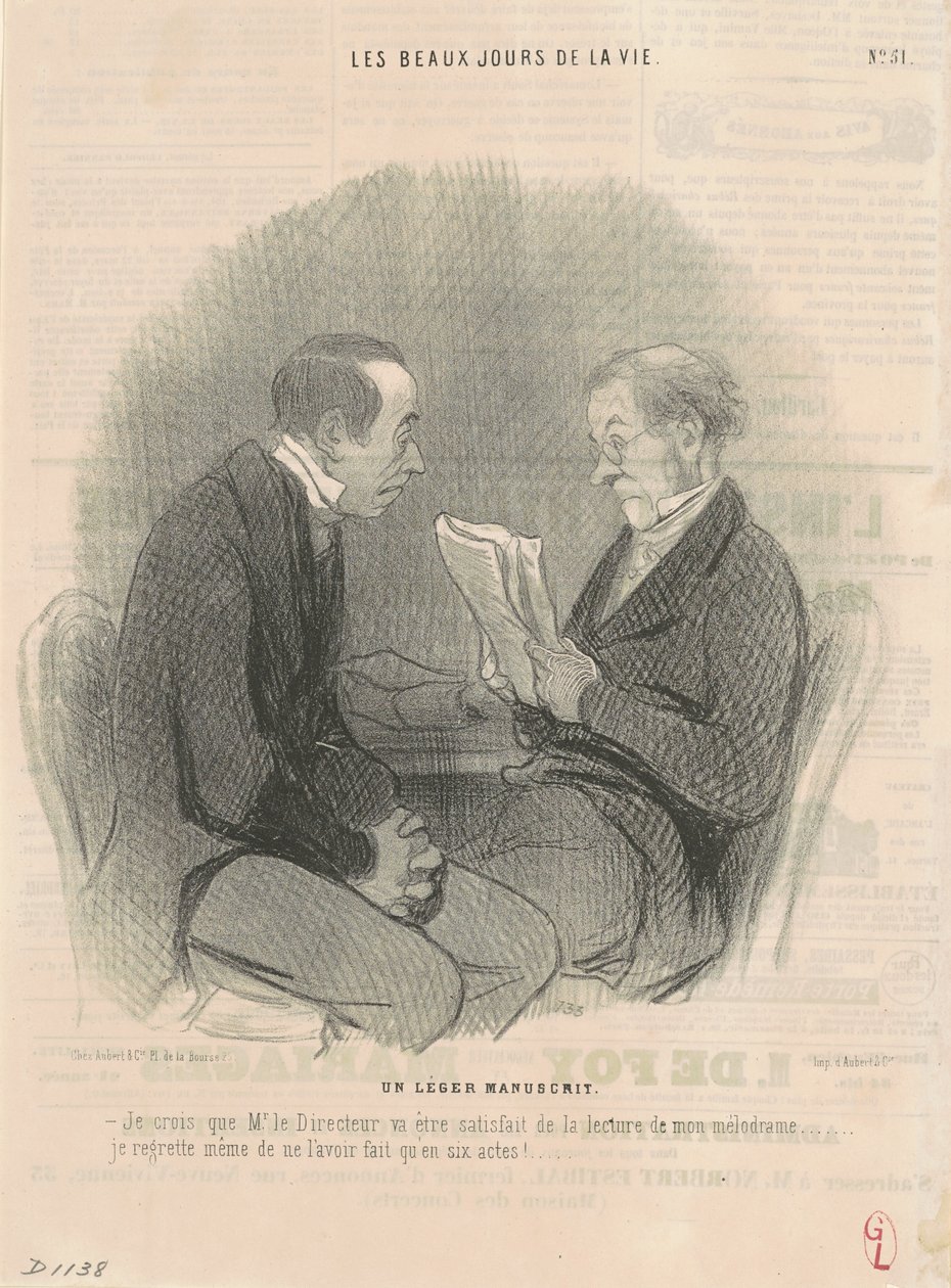 Un léger manuscrit - Honoré Daumier