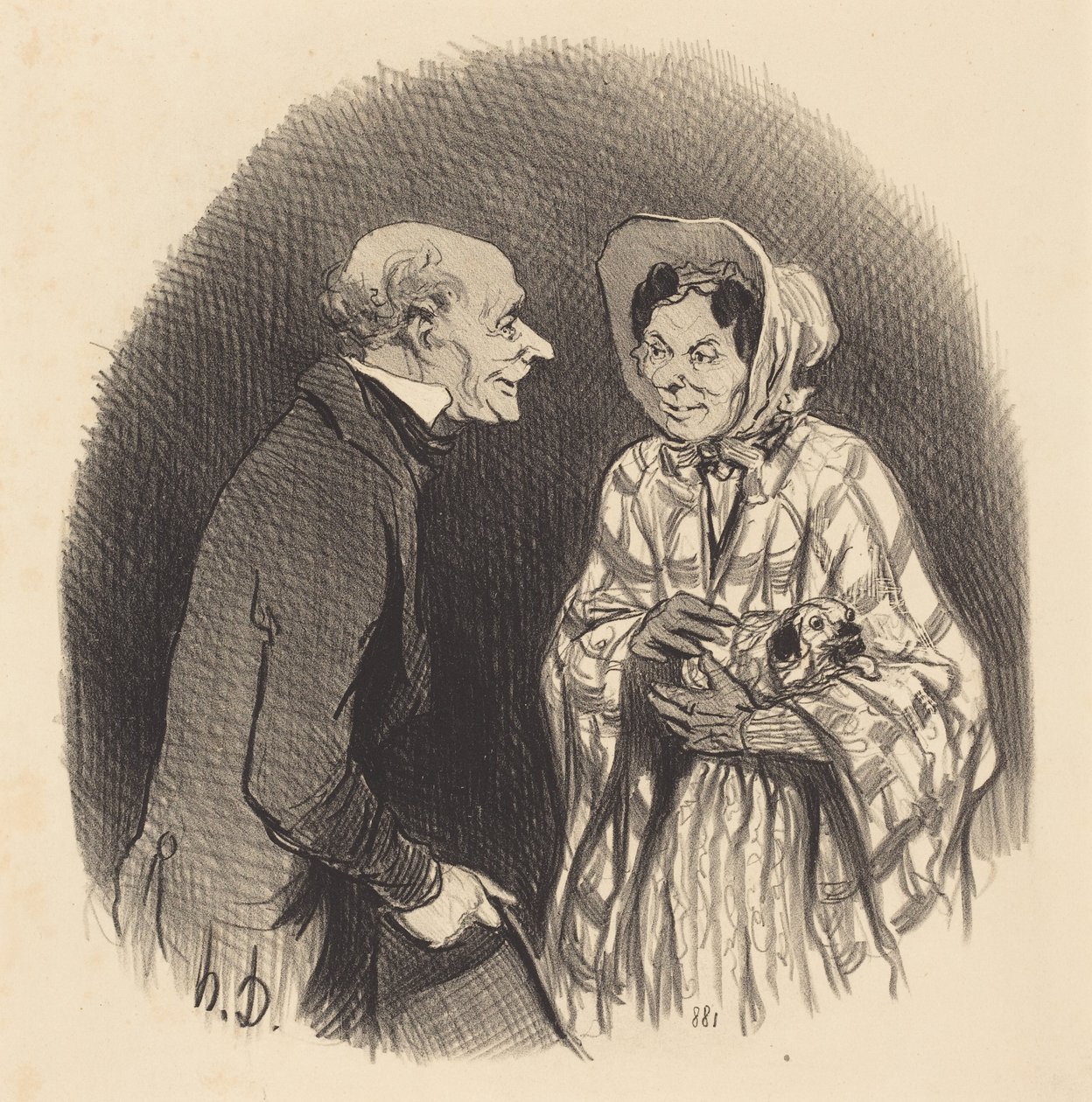 Une Nouvelle Connaissance - Honoré Daumier