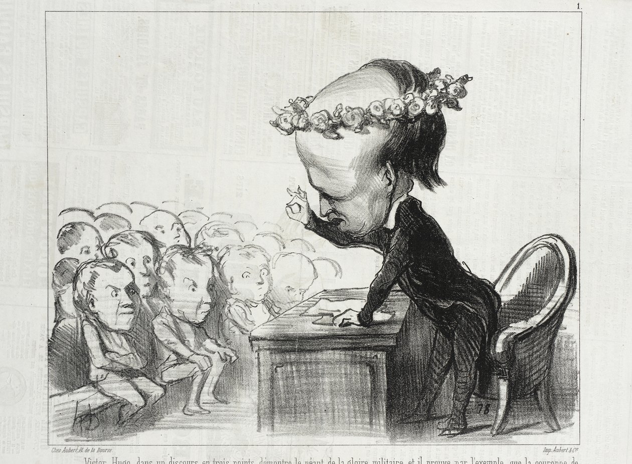 Victor Hugo dans un discours en trois points... - Honoré Daumier