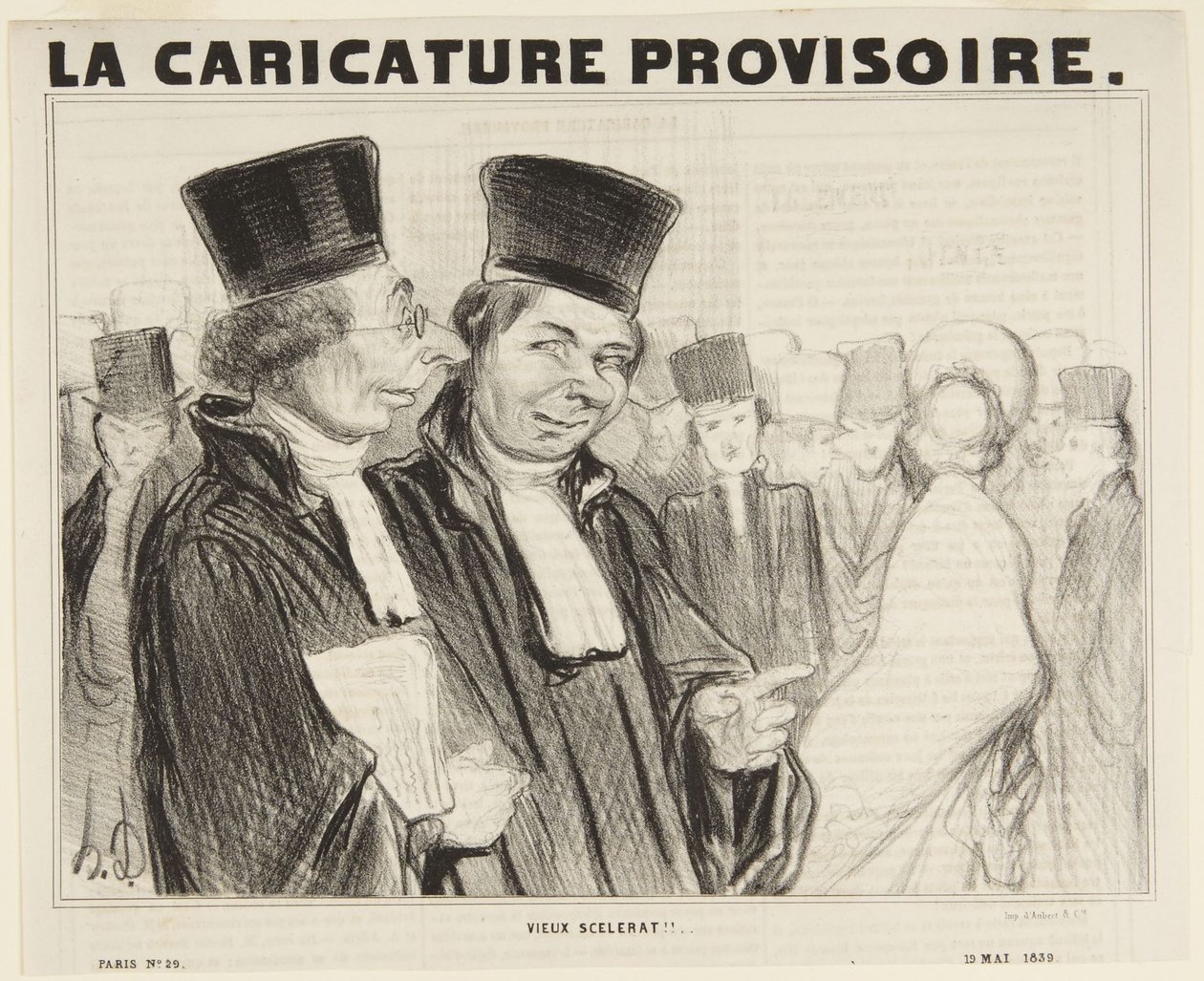 Vieux Scélérat!..., numéro 29 de la série «Types Parisiens» de La Caricature Provisoire - Honoré Daumier