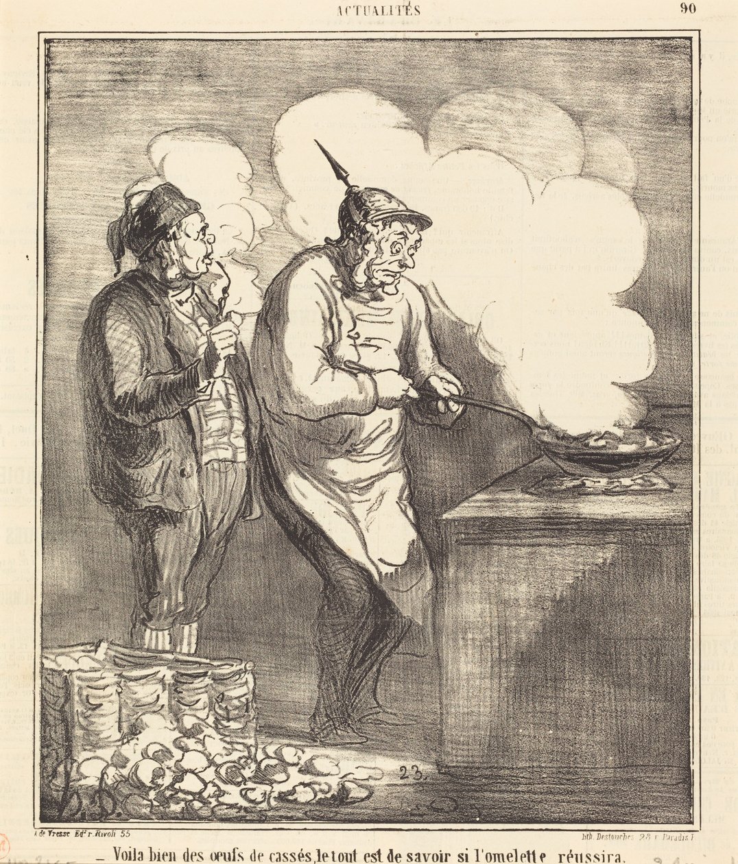 Voilà bien des œufs de cassés... - Honoré Daumier