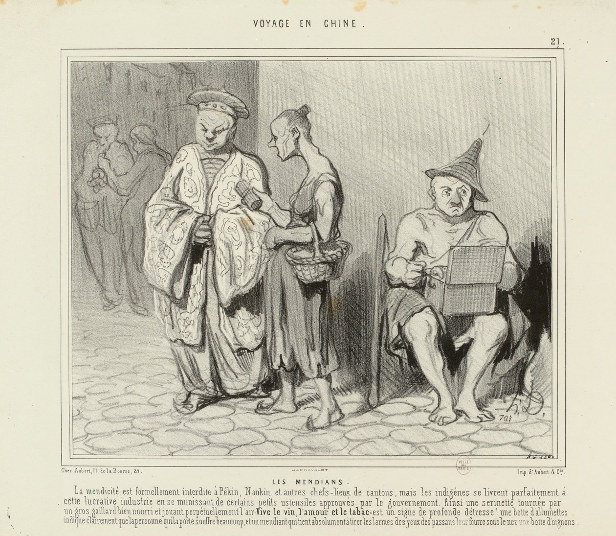 Reise nach China Nr. 21: Die Bettler. Das Betteln ist in Peking streng verboten... - Honoré Daumier