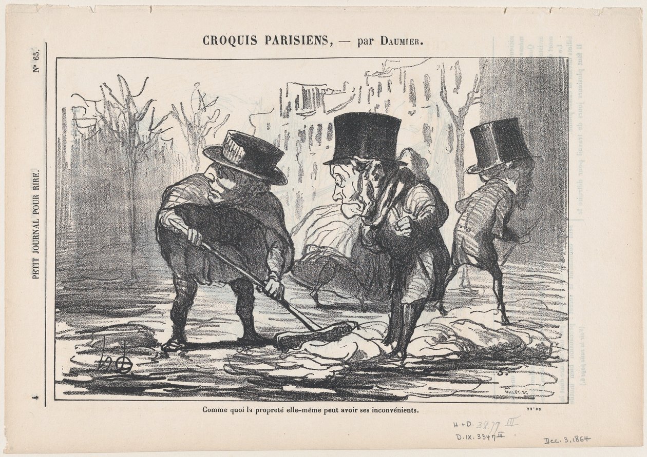 Ce qui montre que même la propreté peut présenter des risques, extrait de « Esquisses parisiennes » - Honoré Daumier
