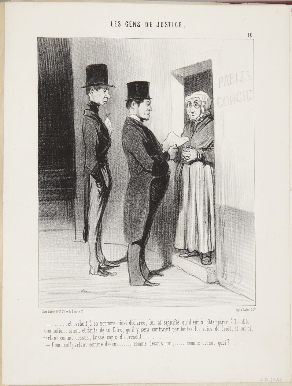 ...et parlant à sa portière ainsi déclarée... - Honoré Daumier