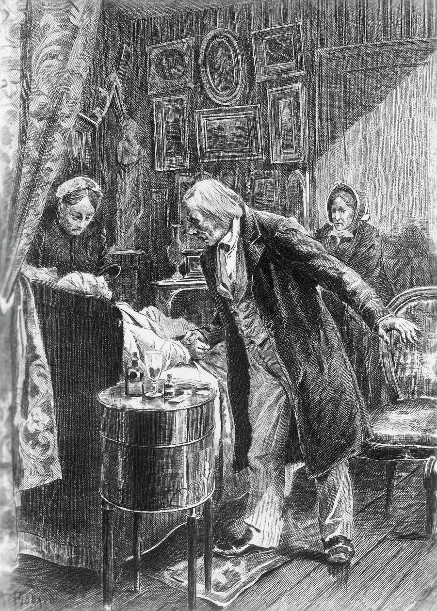 Illustration par Alcide Théophile Robaudi (actif 1874-1884) pour Cousin Pons, roman d