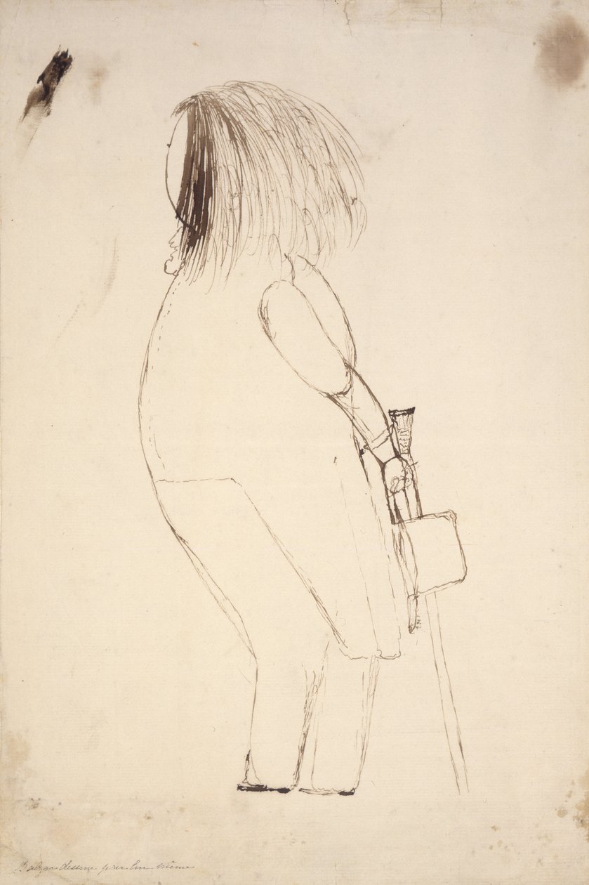Autoportrait avec chapeau et canne - Honore de Balzac