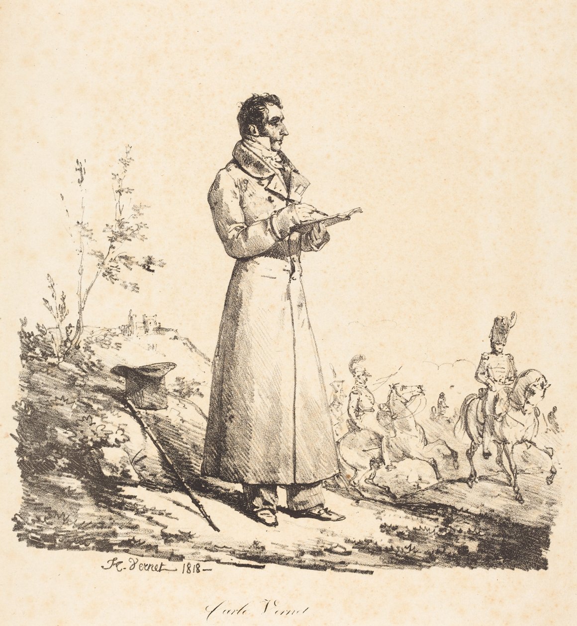 Carle Vernet, en pied - Horace Vernet