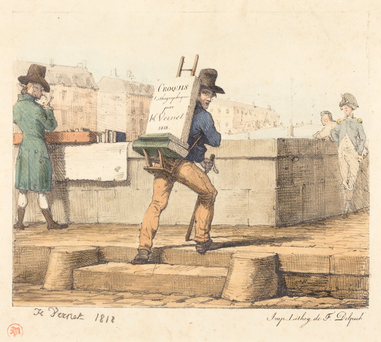Frontispice pour le portfolio «Croquis Lithographiques par H. Vernet» - Horace Vernet