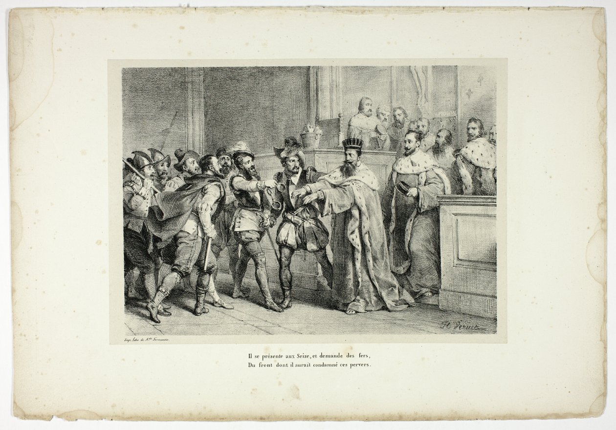 Il se présente aux Seize, et demande des fers... - Horace Vernet