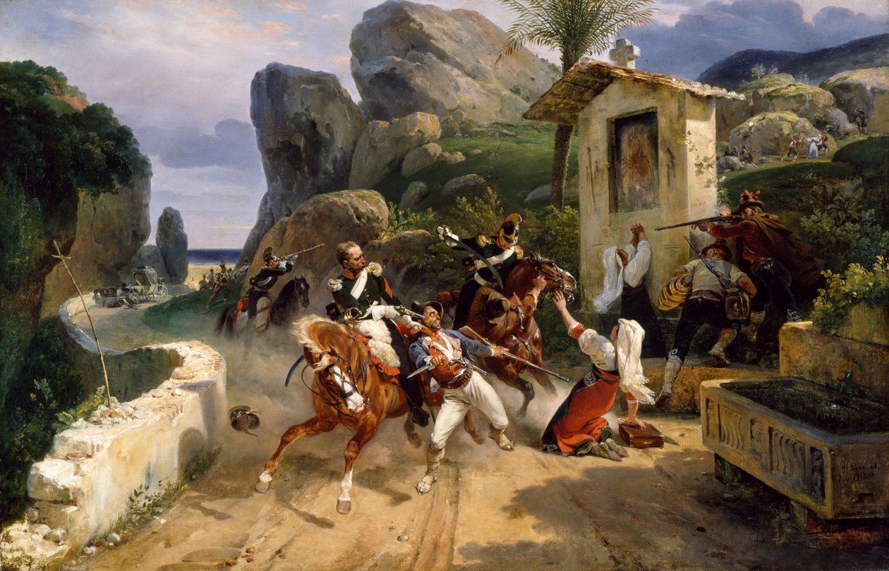 Brigands italiens surpris par les troupes pontificales - Horace Vernet