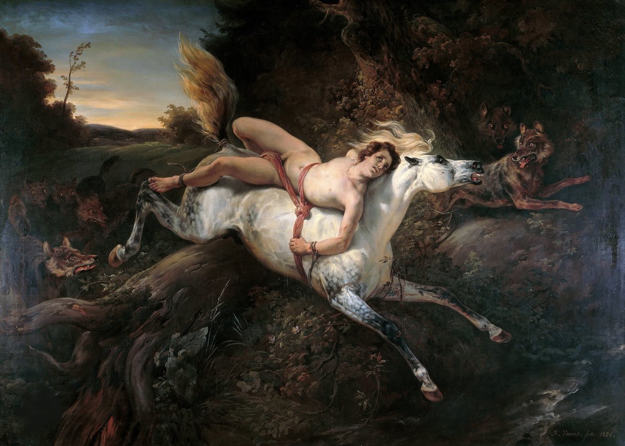 Mazeppa et les loups, 1826 - Emile Jean Horace Vernet