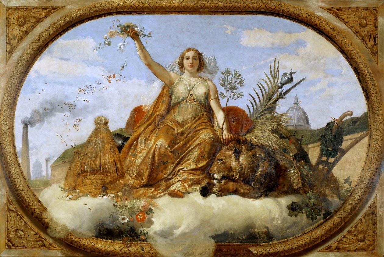 Plafond de la Paix, peinture, Salle des Pas Perdus - Emile Jean Horace Vernet
