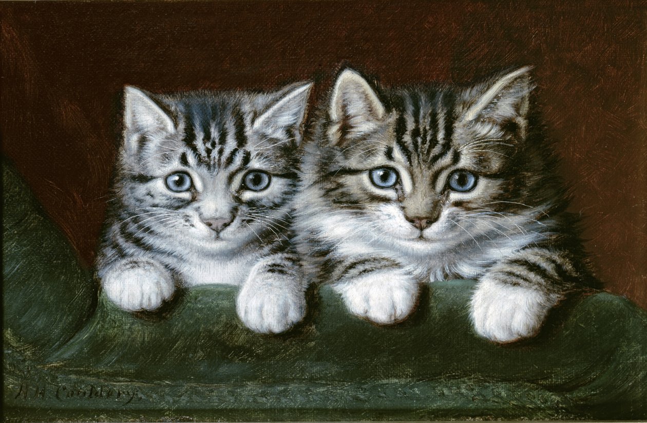 Deux chatons tigrés - Horatio Henry Couldery