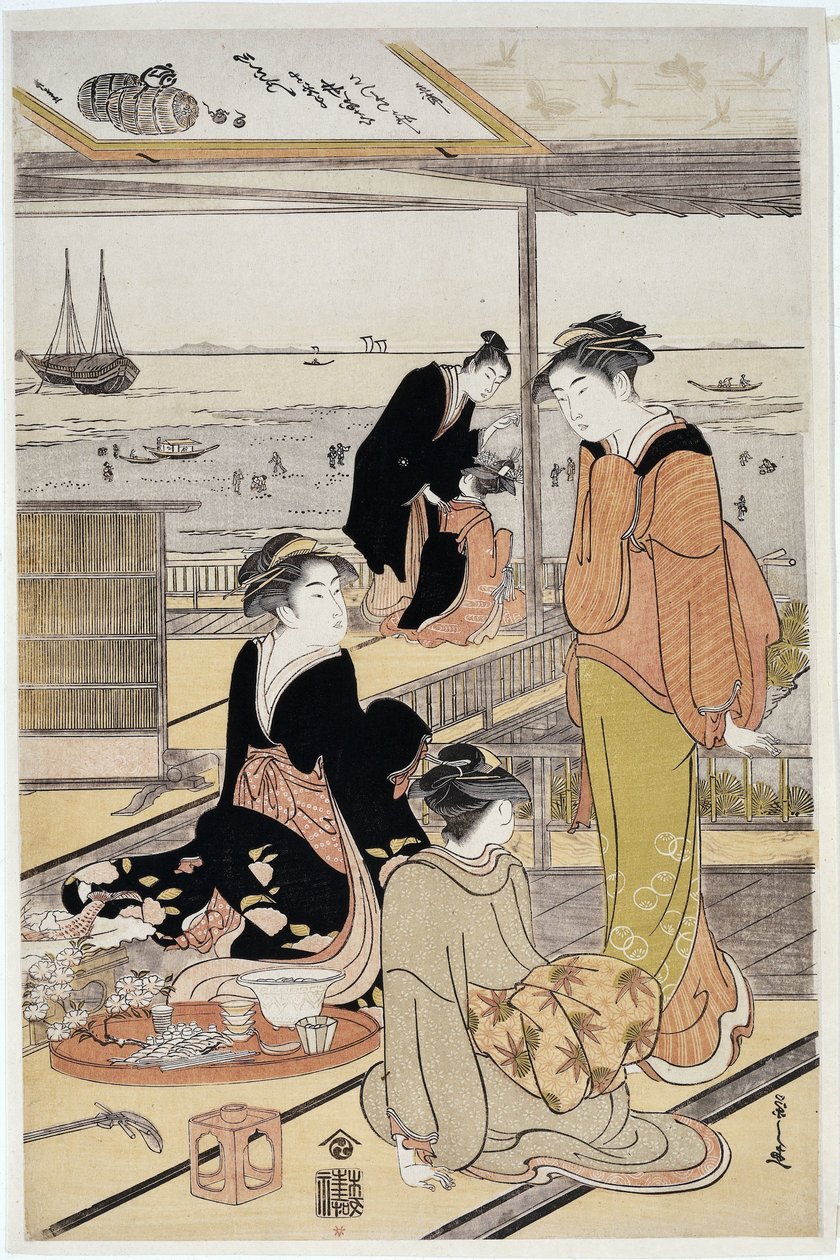 Maison de thé à la baie de Shinagawa - Hosoda Eishi