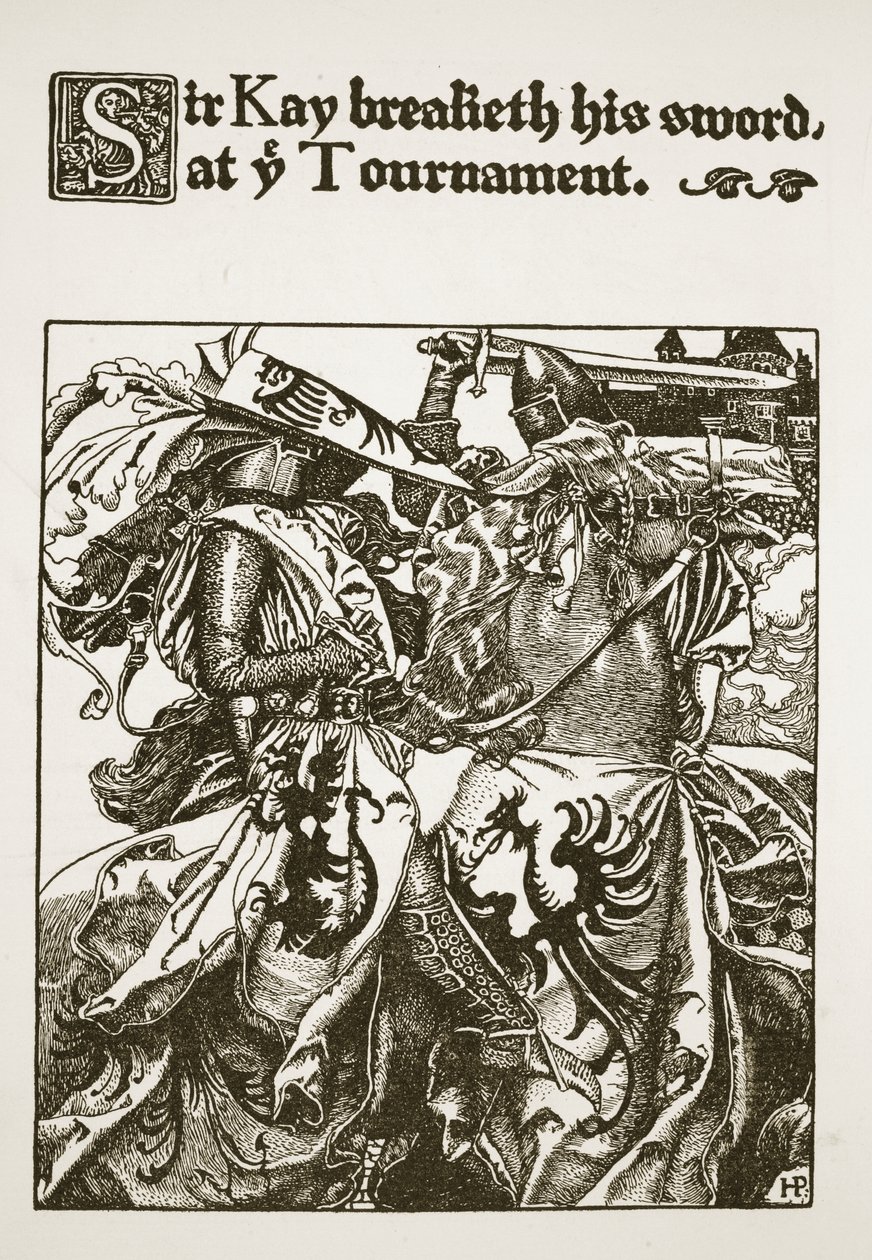 Sir Kay casse son épée au tournoi, illustration de 