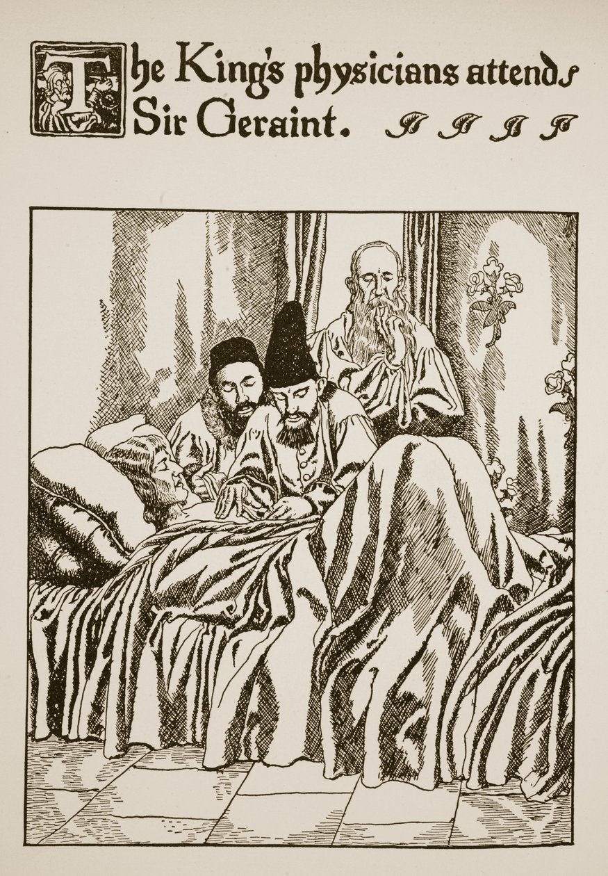 Les Médecins du Roi soignent Sir Geraint, illustration de 