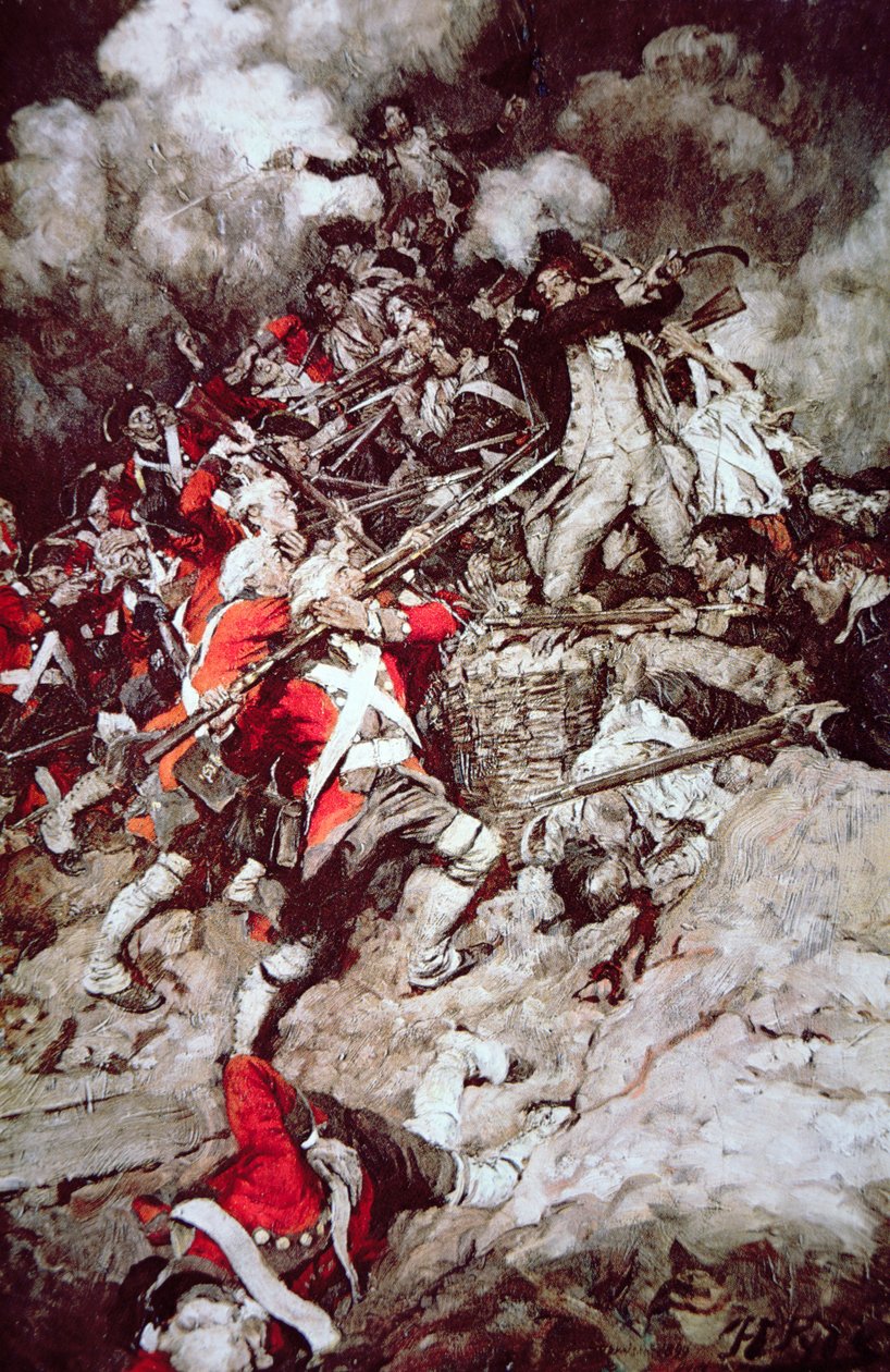 Ils ont grimpé sur le parapet et ont franchi le sommet, pêle-mêle, sur les Britanniques, vers 1897 - Howard (after) Pyle