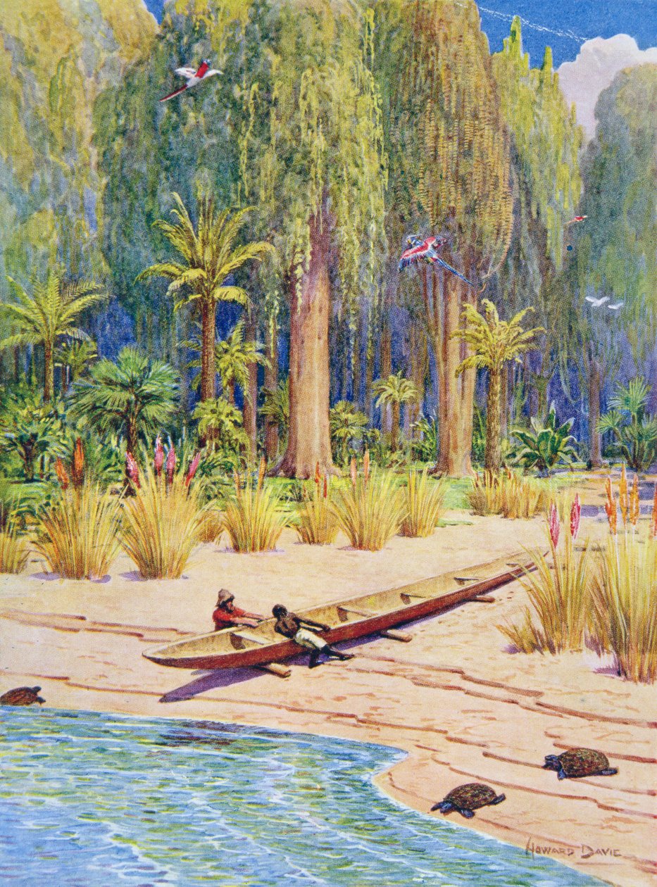 Lancement du canoë, illustration pour 