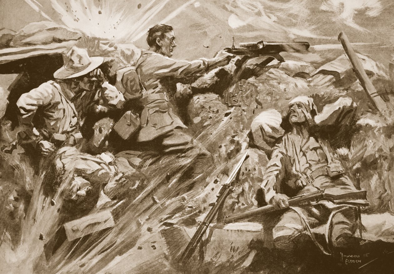 Le soldat Cooke continue de tirer avec sa mitrailleuse après que tous les membres de l
