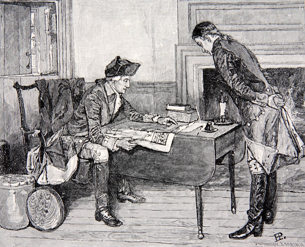 Hale recevant des instructions de Washington - Howard Pyle