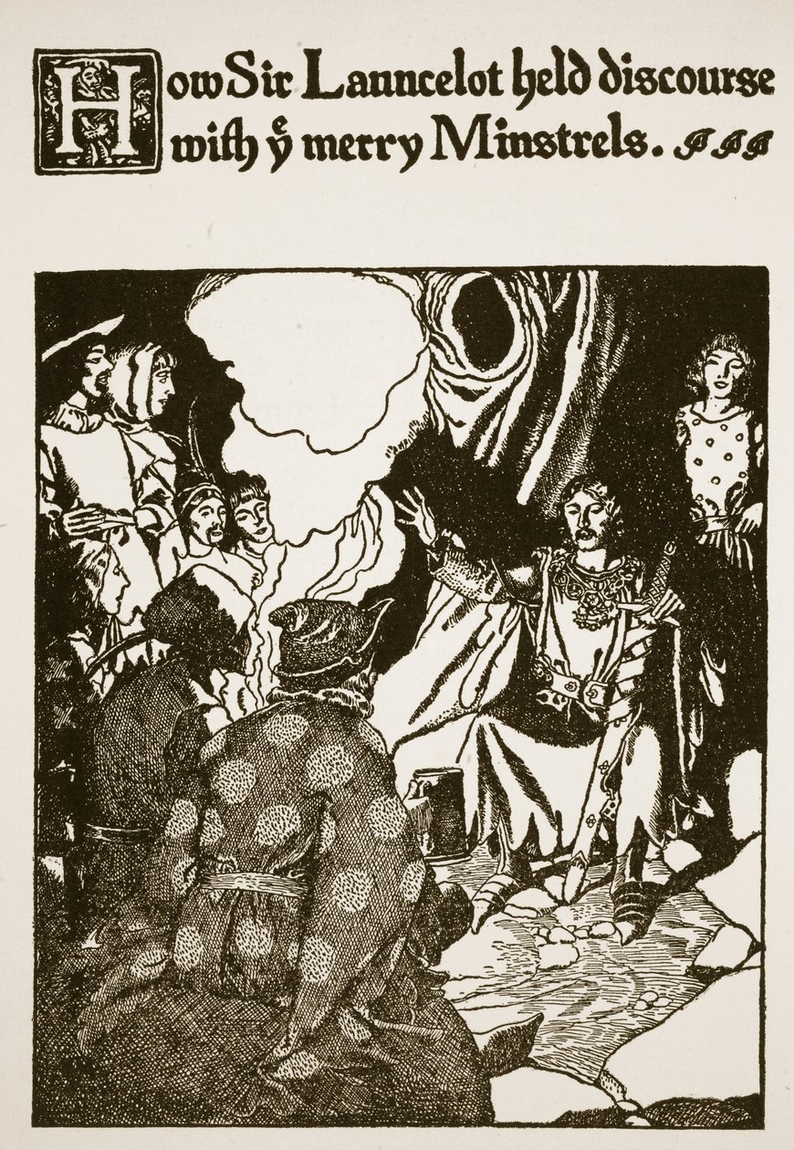 Comment Sir Launcelot a tenu discours avec les Joyeux Ménestrels, illustration de 