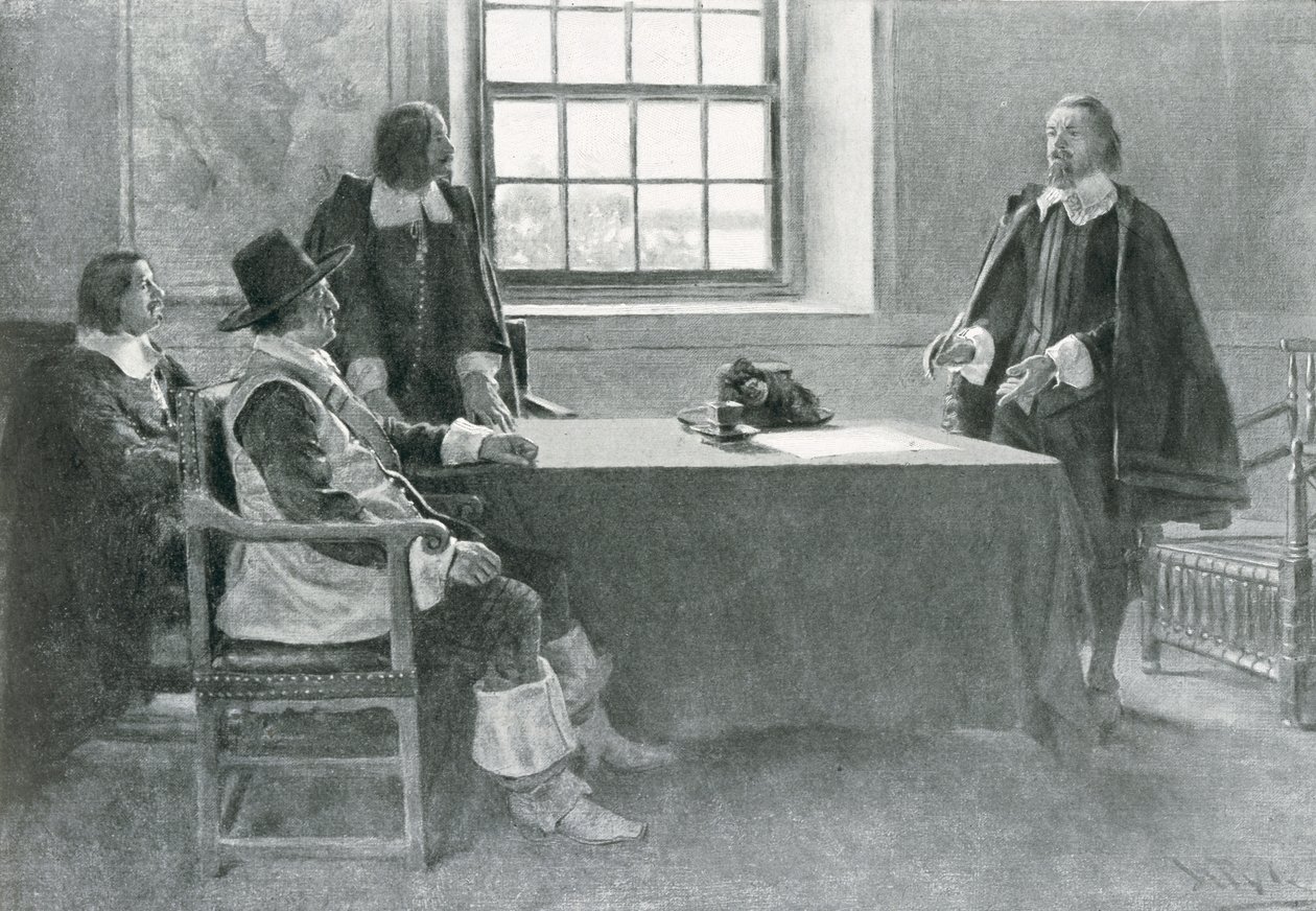 Sir William Berkeley se rendant aux commissaires du Commonwealth, illustration de 