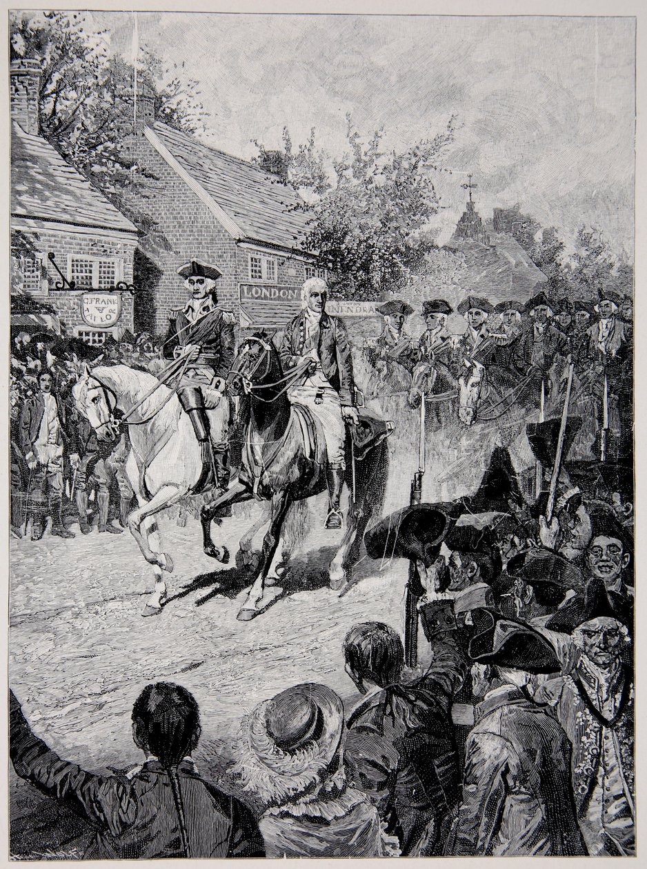 La Procession civile dirigée par le général Washington et le gouverneur Clinton - Howard Pyle