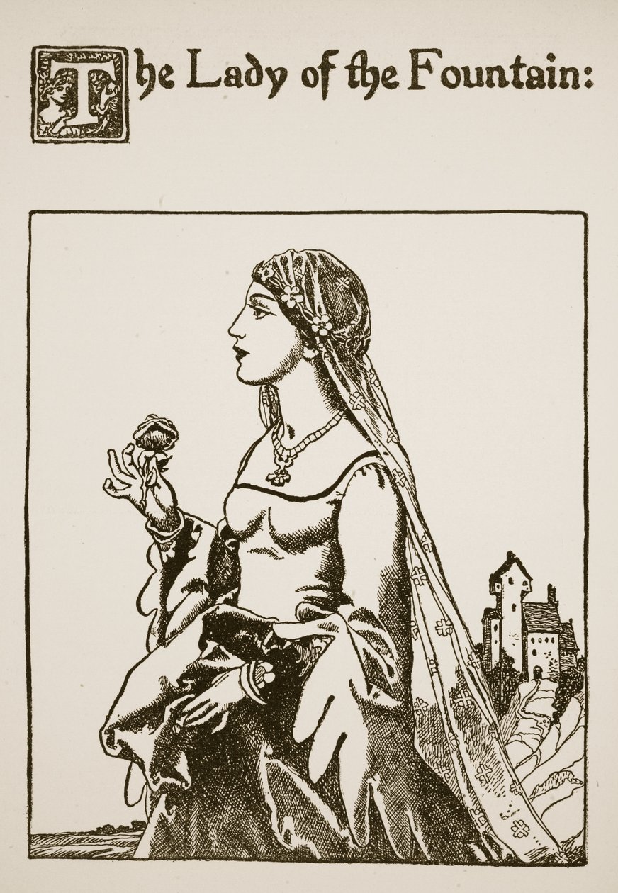 La Dame de la Fontaine, illustration de The Story of Sir Launcelot and his Companions, 1907 - Howard Pyle