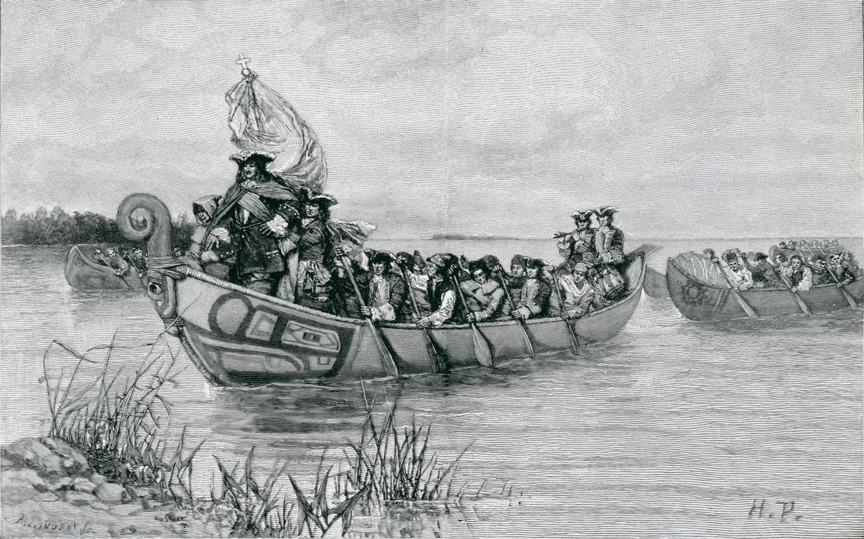 Le débarquement de Cadillac, illustration de 