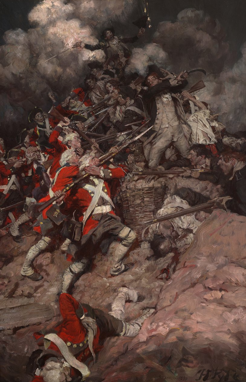 Ils ont grimpé sur le parapet et ont déferlé sur la crête, pêle-mêle, sur les Britanniques - Howard Pyle