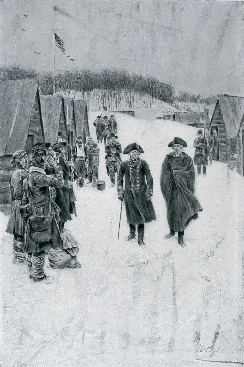Washington et Steuben à Valley Forge, illustration de 