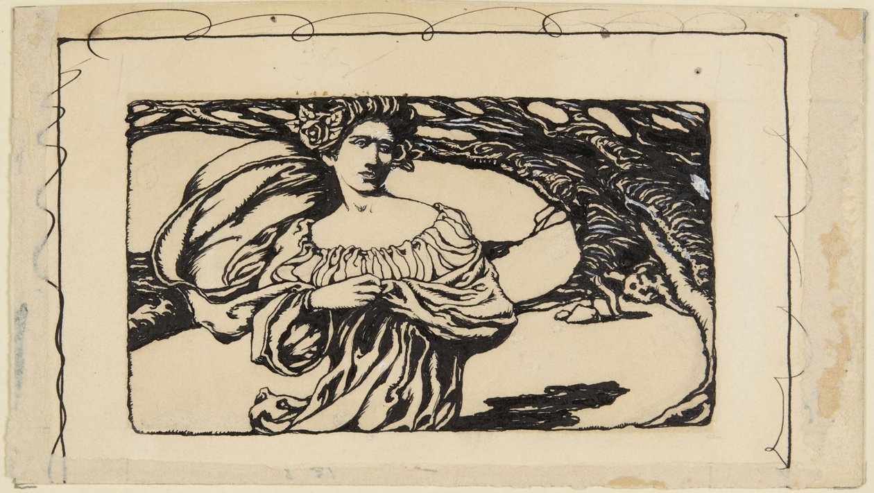 Femme et arbre, illustration pour Horace - Howard Pyle