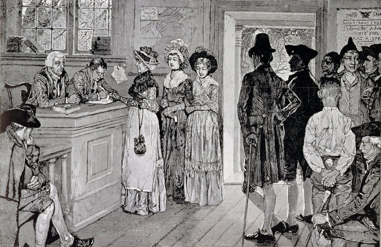 Femmes aux urnes dans le New Jersey, illustration de 