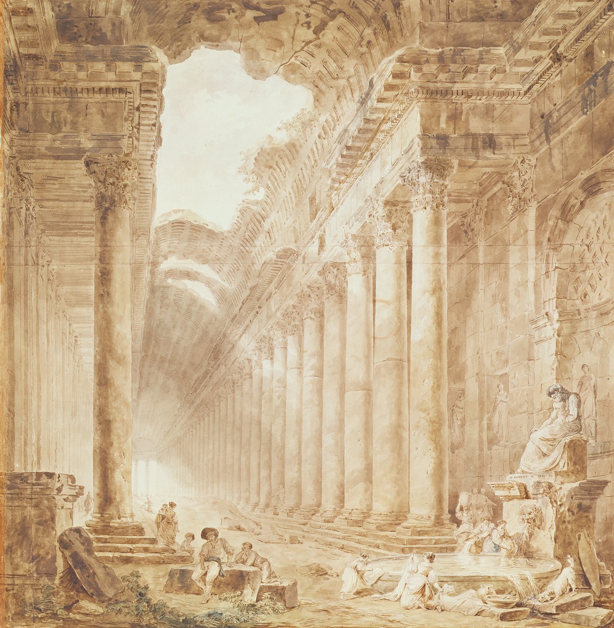 Une colonnade en ruines, 1780 - Hubert Robert