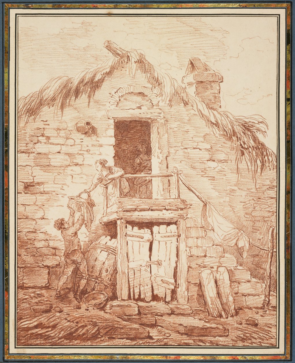 Un cottage en pierre, vers 1774 - Hubert Robert