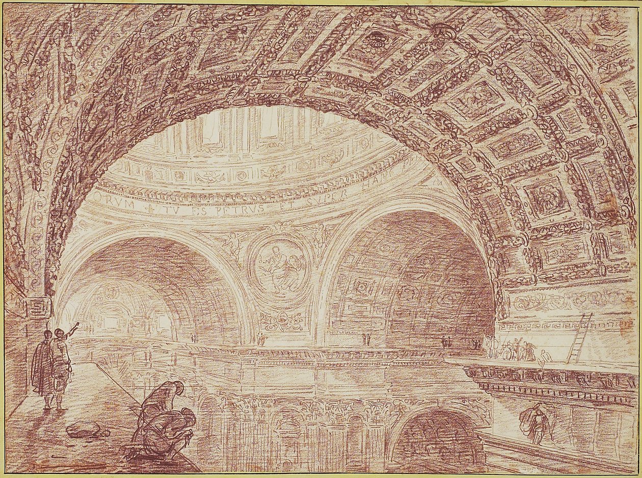 Vue de la voûte de Saint-Pierre prise d