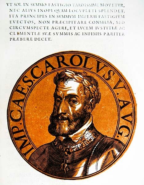 Portrait en médaillon de Charles V, Empereur romain germanique - Hubert (after) Goltzius