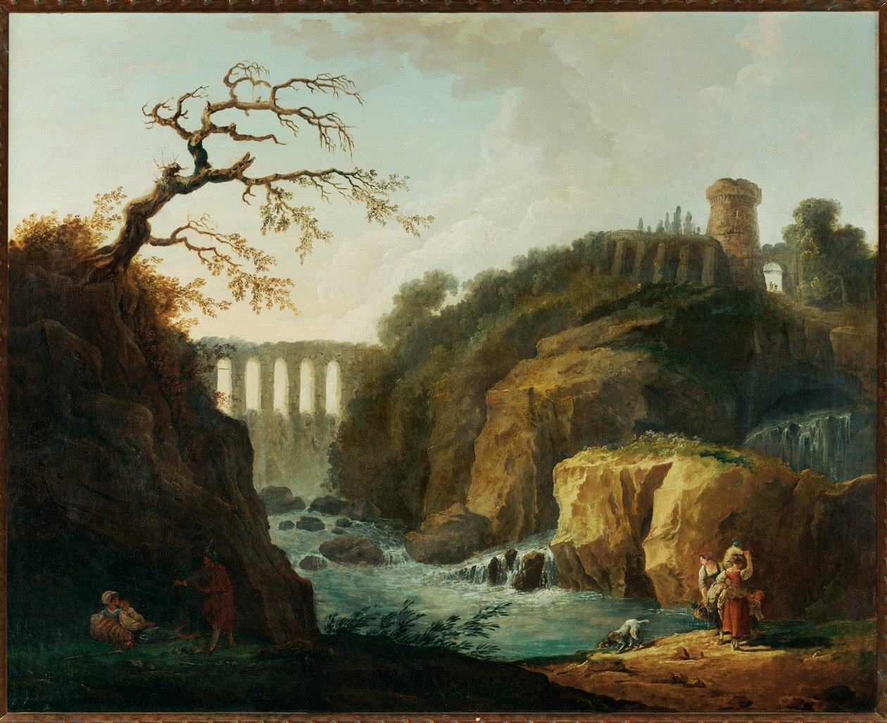 Paysage avec aqueduc et torrent - Landscape with aqueduct and torrent ... - Hubert (circle of) Robert