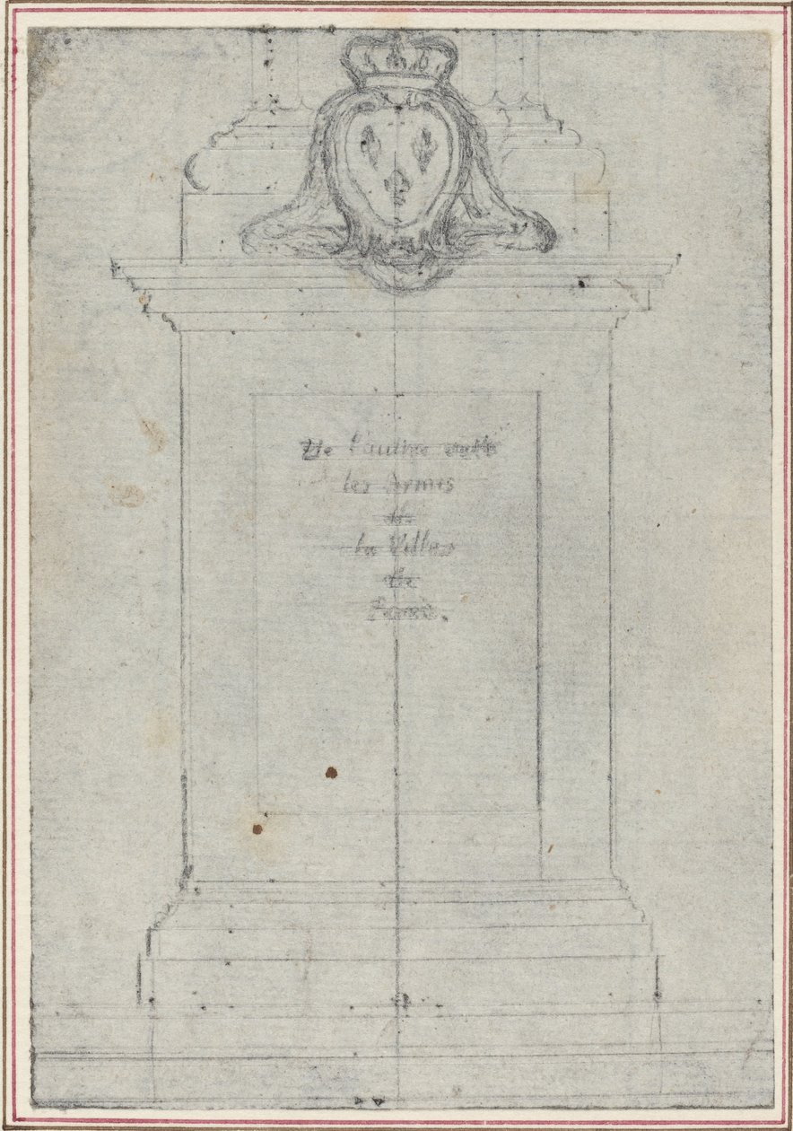 Un socle surmonté des armes du roi de France - Hubert Francois Gravelot