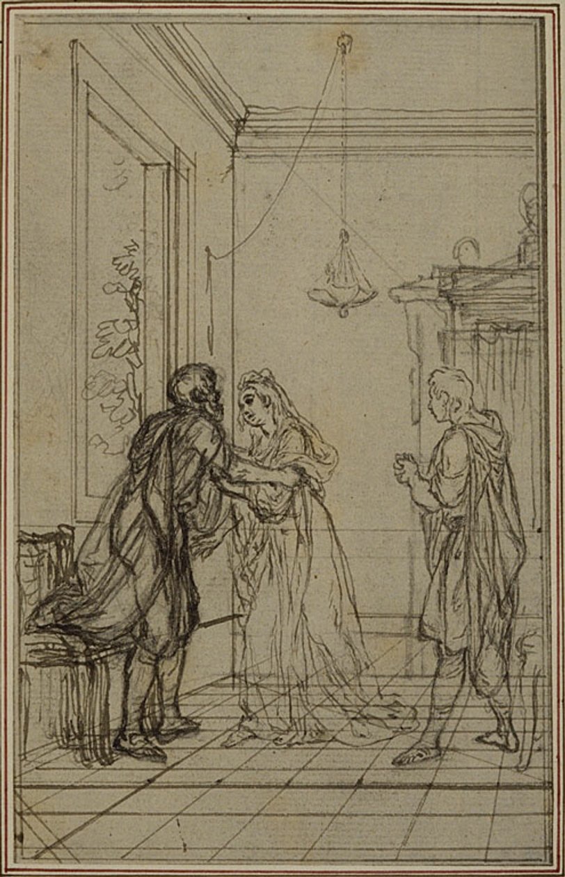 Étude pour "La Pharsale" de Lucain, Canto II - Hubert Francois Gravelot