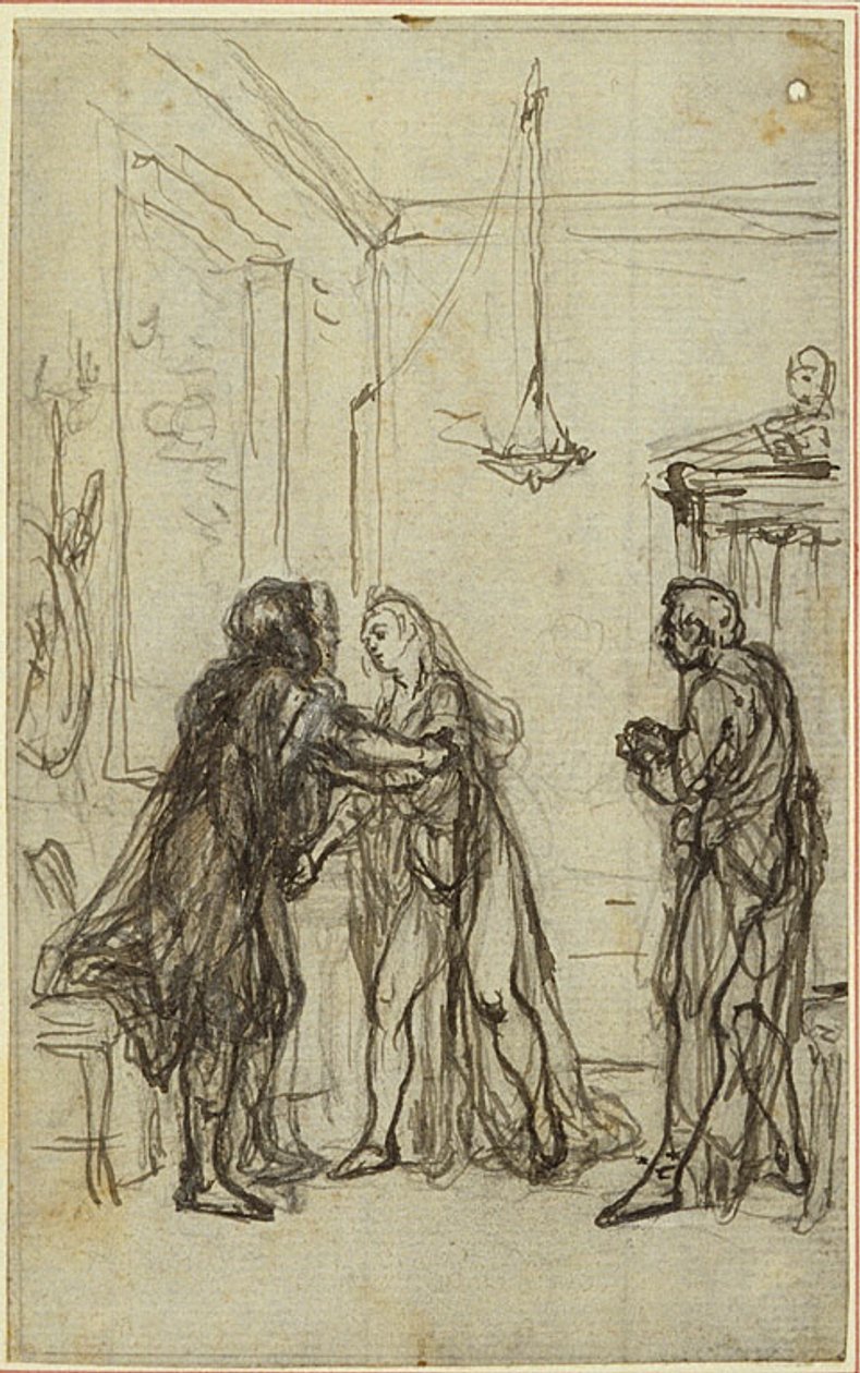 Étude pour "La Pharsale" de Lucain, Canto II - Hubert Francois Gravelot
