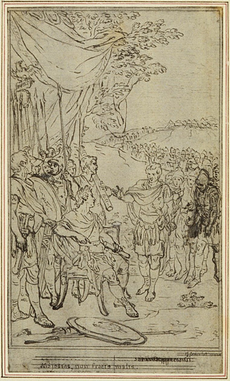 Étude pour "La Pharsale" de Lucain, Canto IV - Hubert Francois Gravelot