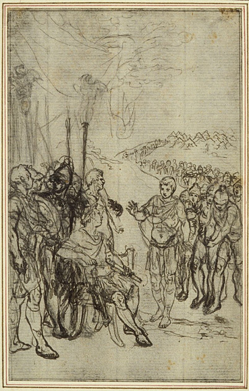 Étude pour "La Pharsale" de Lucain, Canto IV - Hubert Francois Gravelot