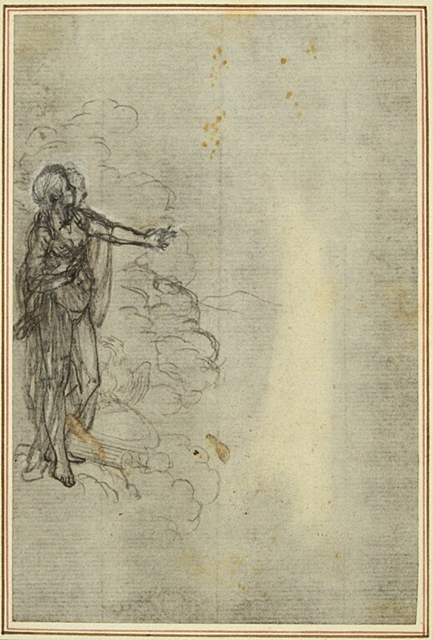 Étude pour "La Pharsale" de Lucain, Canto I, figure féminine debout - Hubert Francois Gravelot