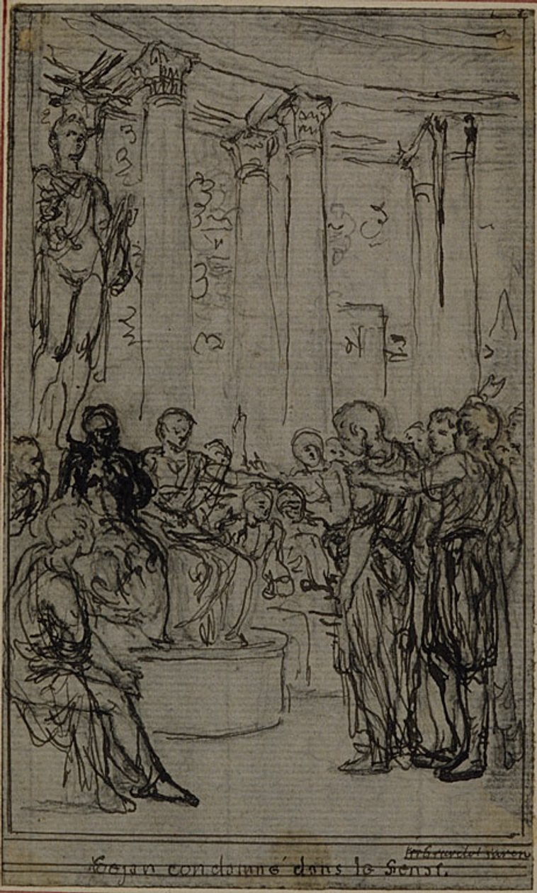 Study for an illustration in Tacitus "Tibère, ou Les Six Premiers Livres des Annales", Book V, Vol. 3, 1st Study - Hubert Francois Gravelot