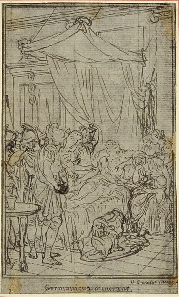 Study for an illustration in Tacitus "Tibère, ou Les Six Premiers Livres des Annales" Book II, Vol. 1 - Hubert Francois Gravelot
