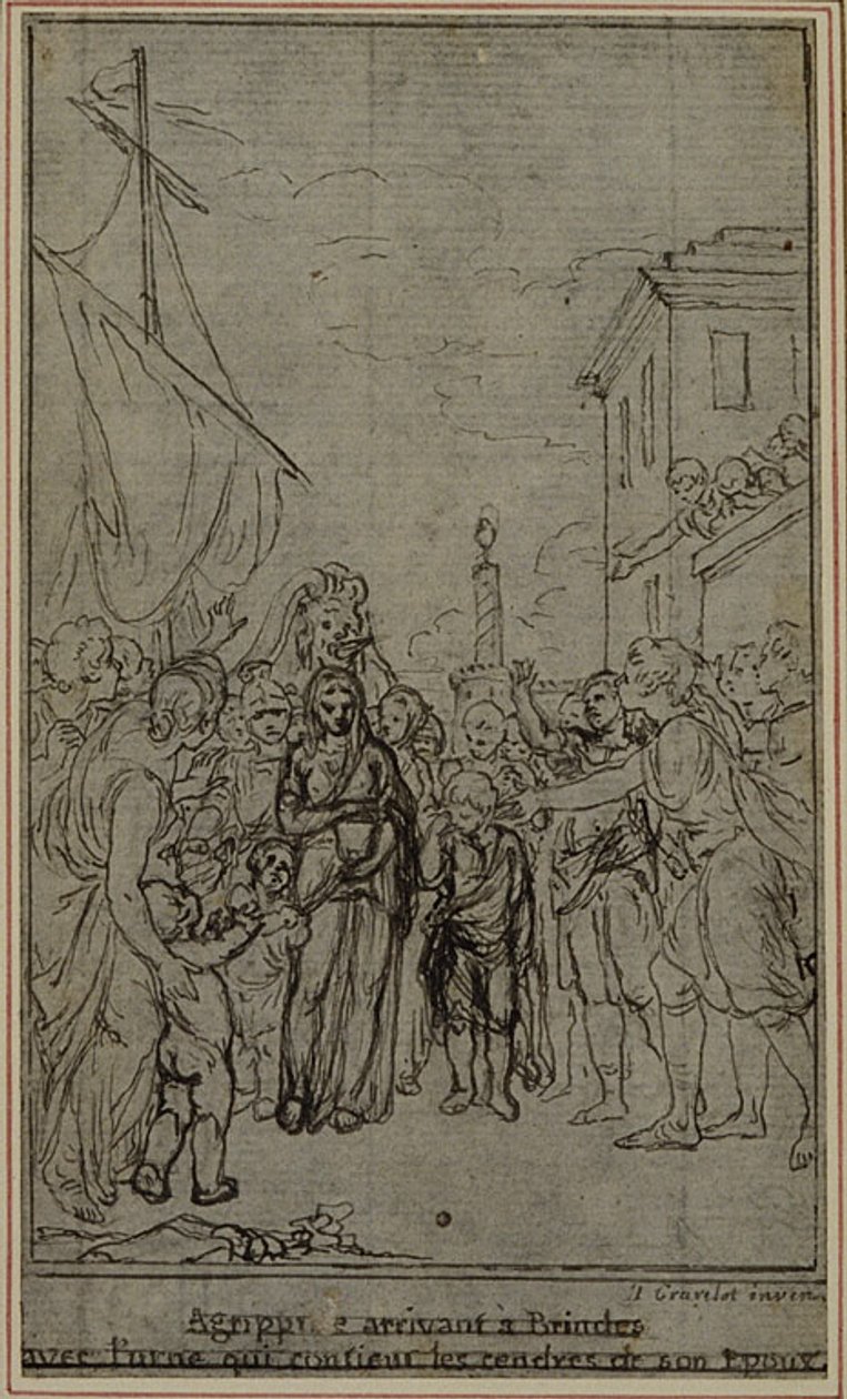 Study for an illustration in Tacitus "Tibère, ou Les Six Premiers Livres des Annales", Book III, Vol. 2, 2nd Study - Hubert Francois Gravelot
