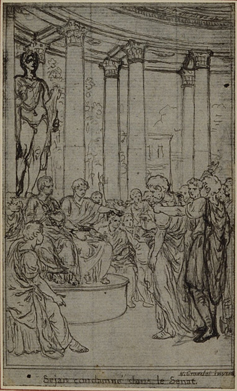 Study for an illustration in Tacitus "Tibère, ou Les Six Premiers Livres des Annales", Book V, Vol. 3, 2nd Study - Hubert Francois Gravelot